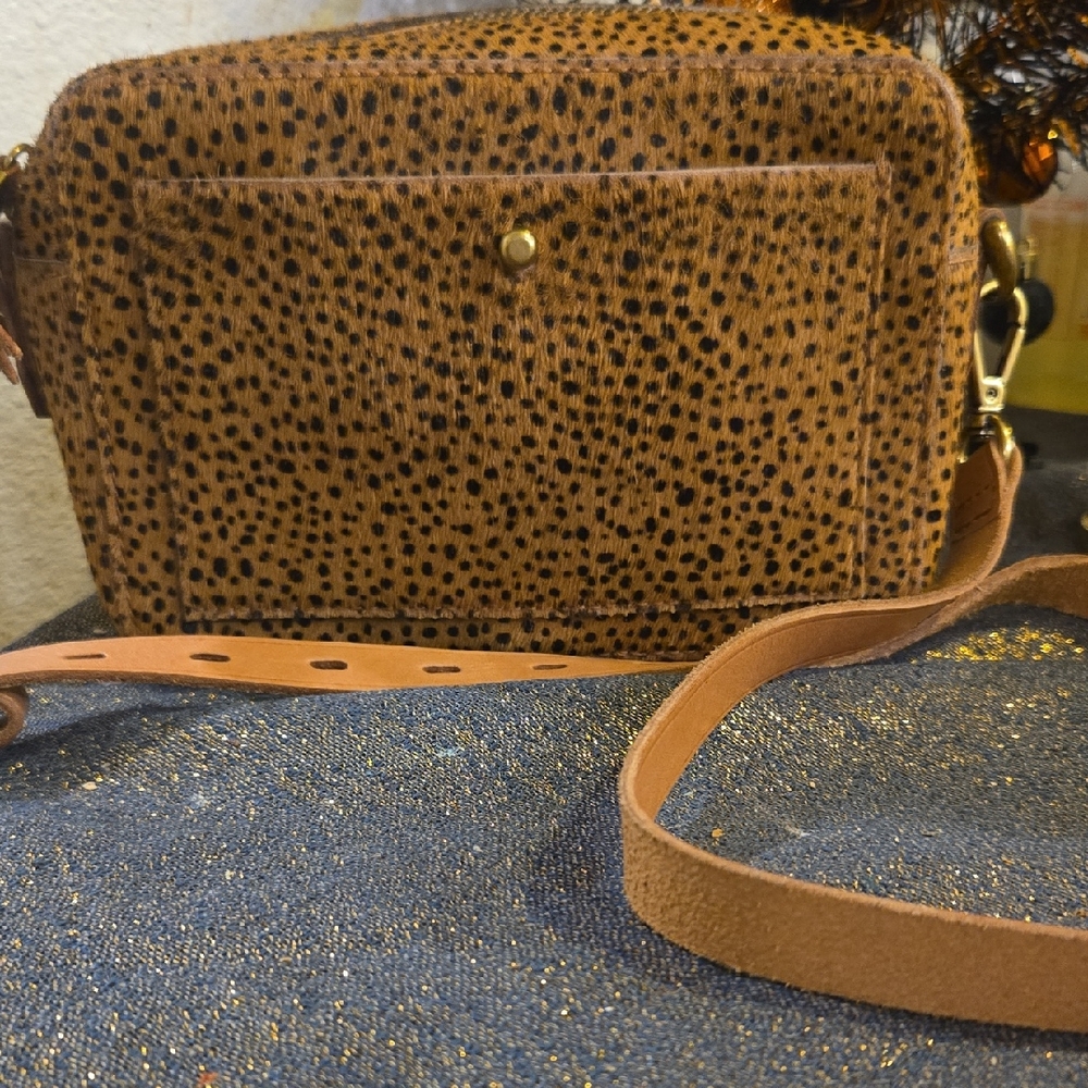 Madewell Tan/Cheetah-Spot Leather Crossbody Bag